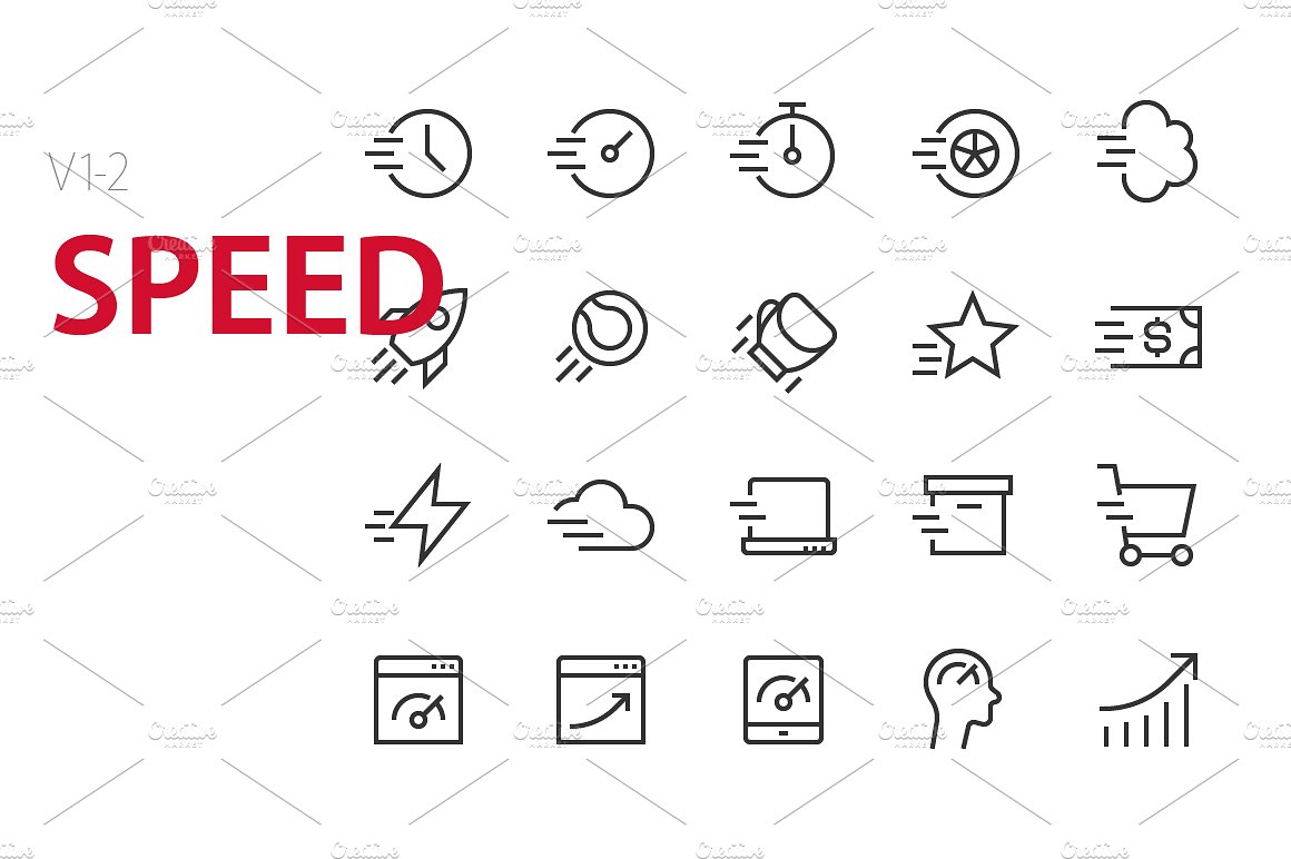 40 Speed UI icons