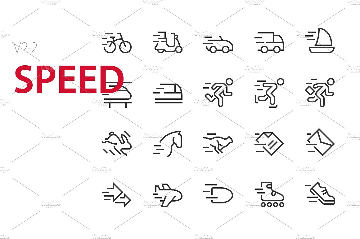 40 Speed UI icons