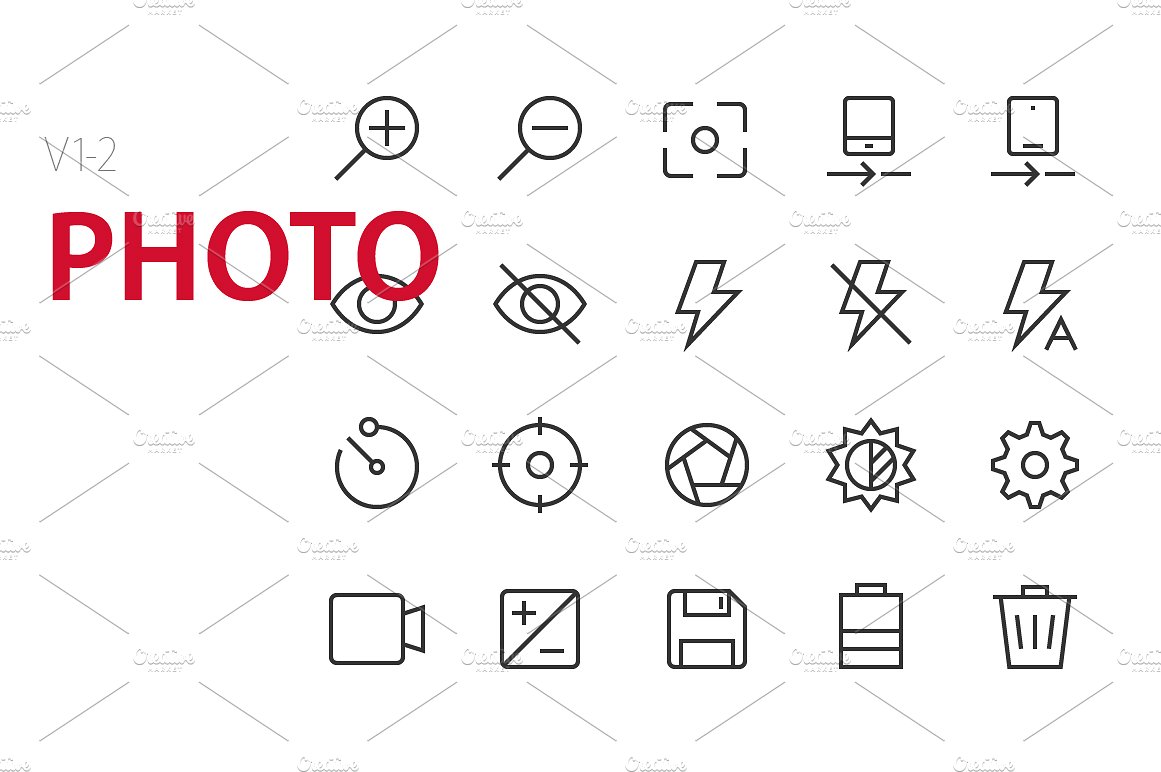 40 Photo UI icons