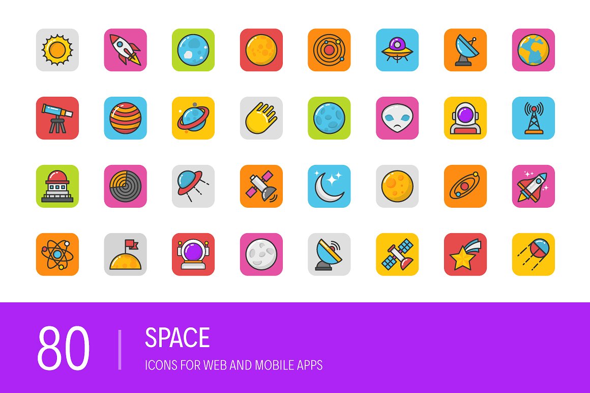 80 Space Icons