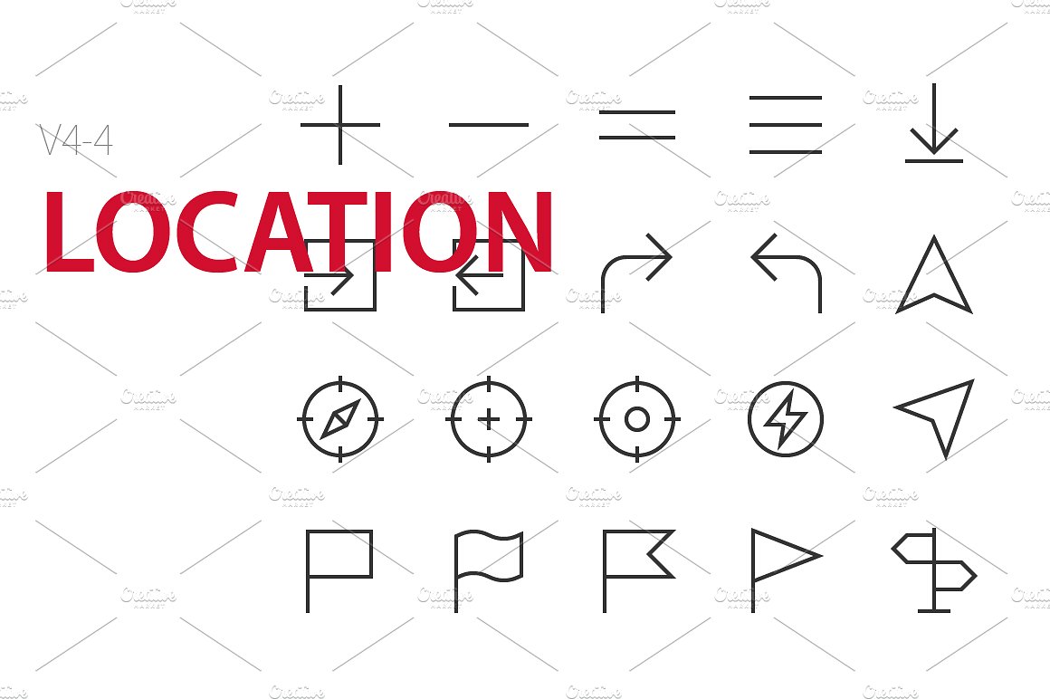 80 Location UI icons