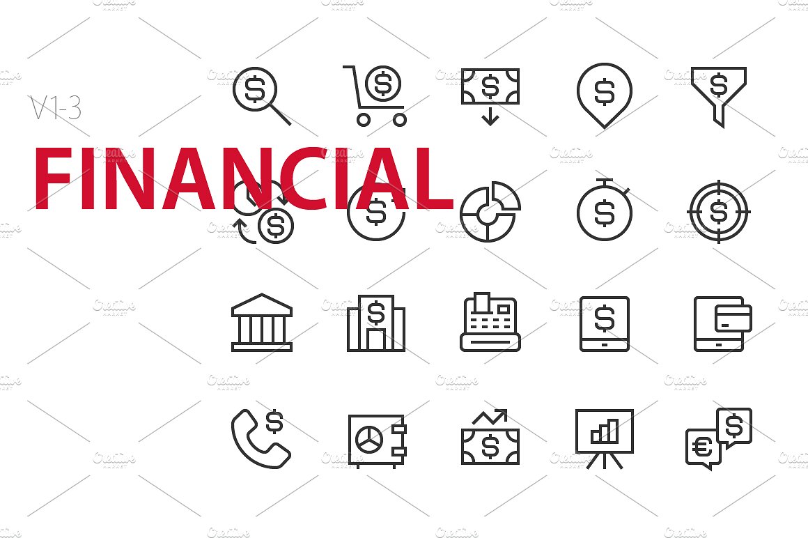 60 Financial UI icons