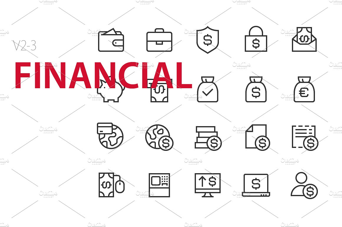 60 Financial UI icons