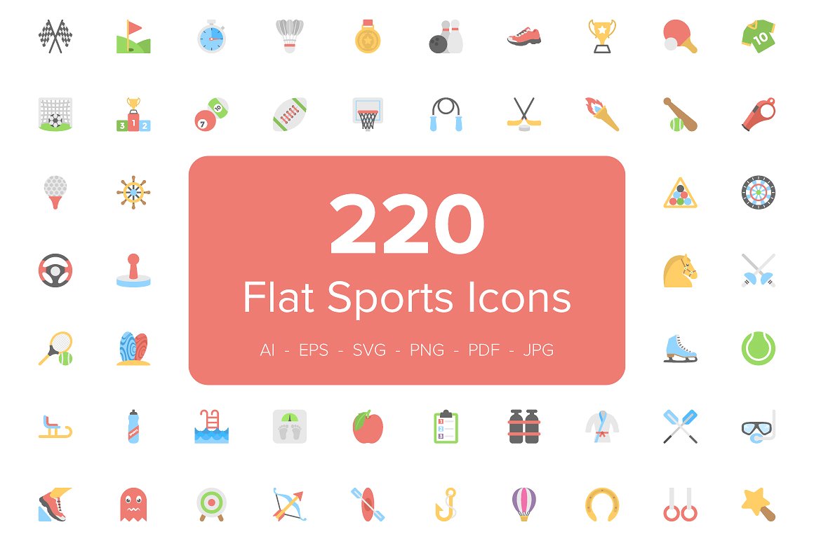 220 Flat Sports Icons