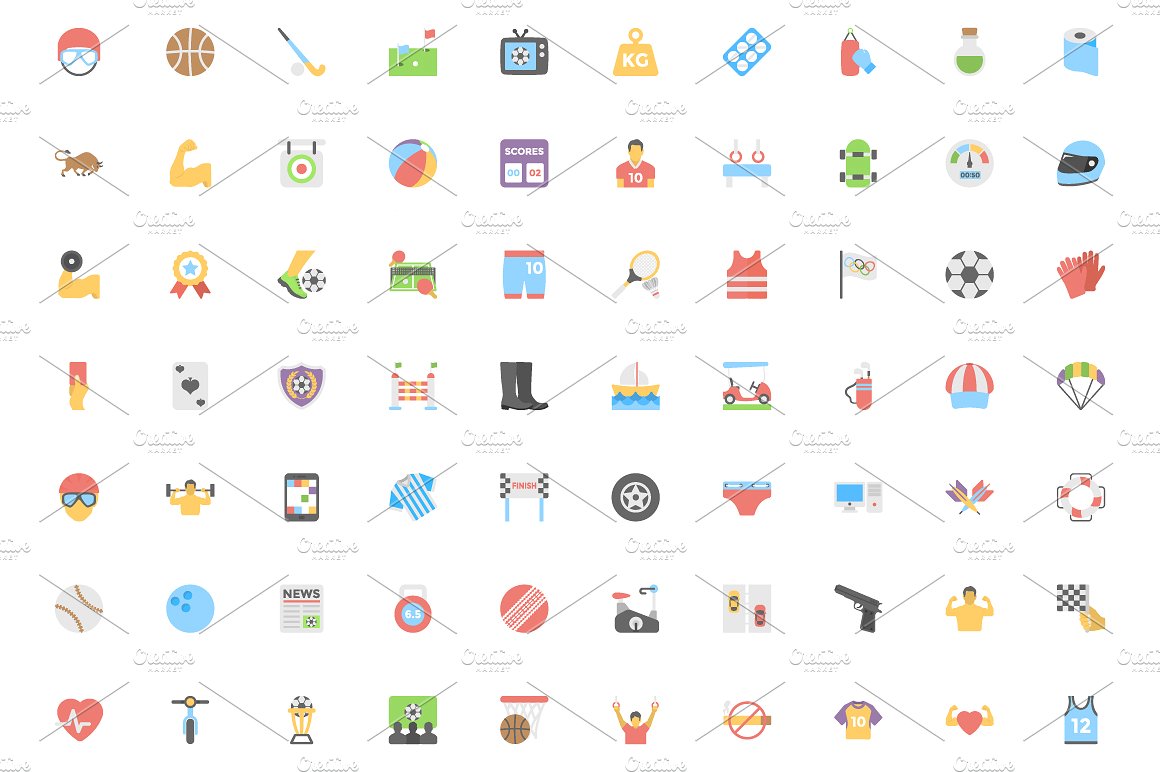 220 Flat Sports Icons