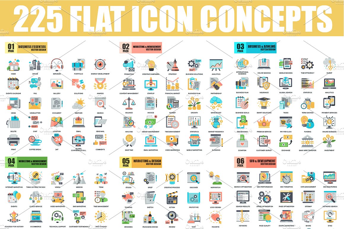 Pack Flat Icons