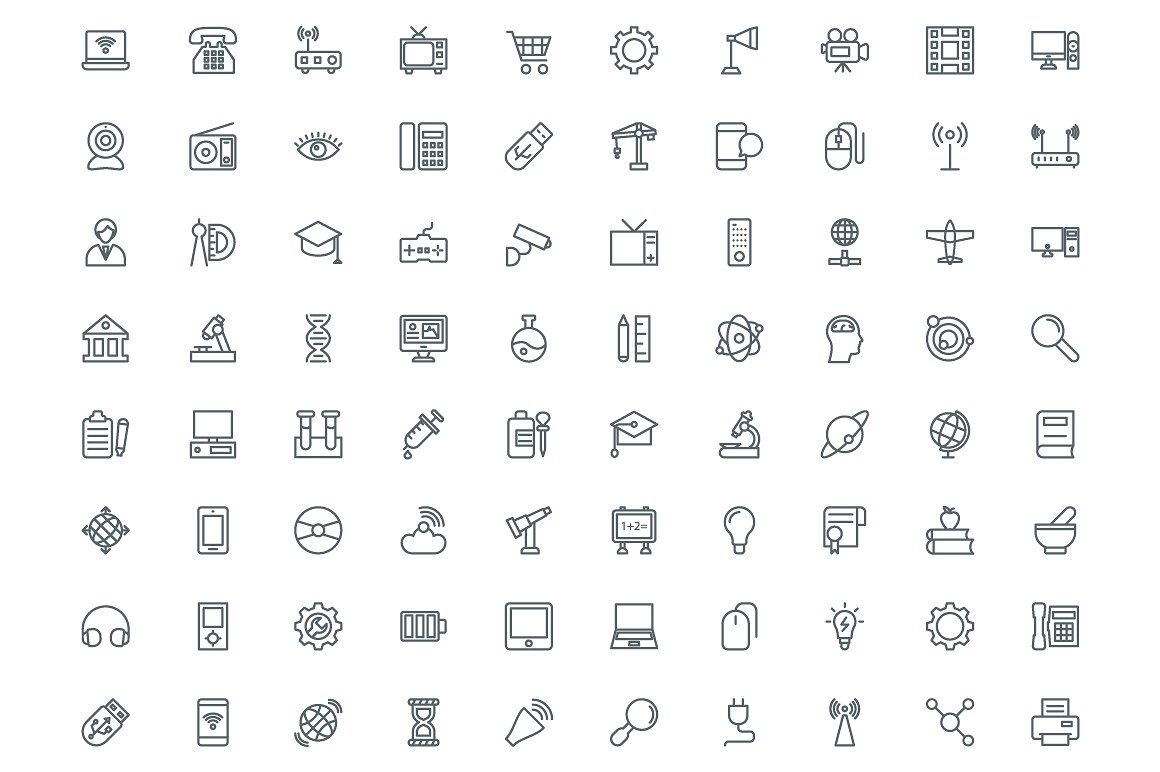 290 Science Line Icons