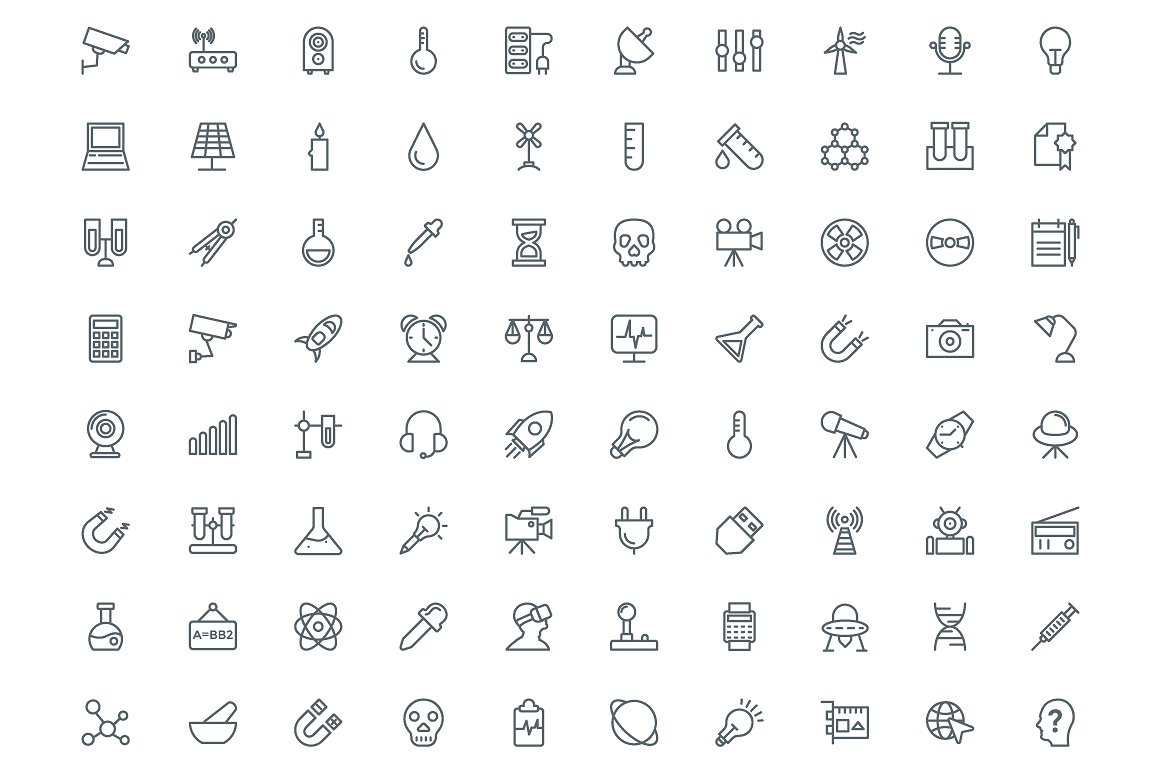 290 Science Line Icons