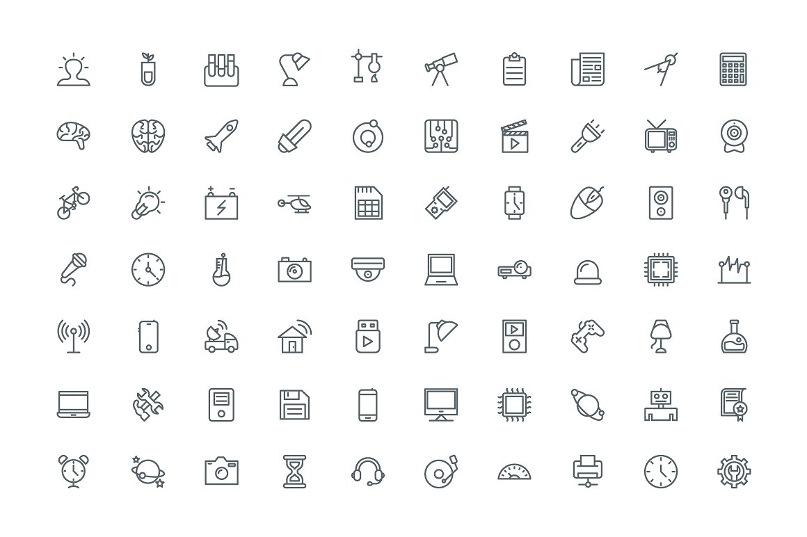 290 Science Line Icons