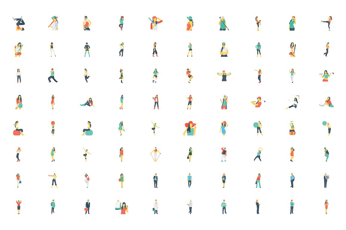 300 Flat Human Activities Icon