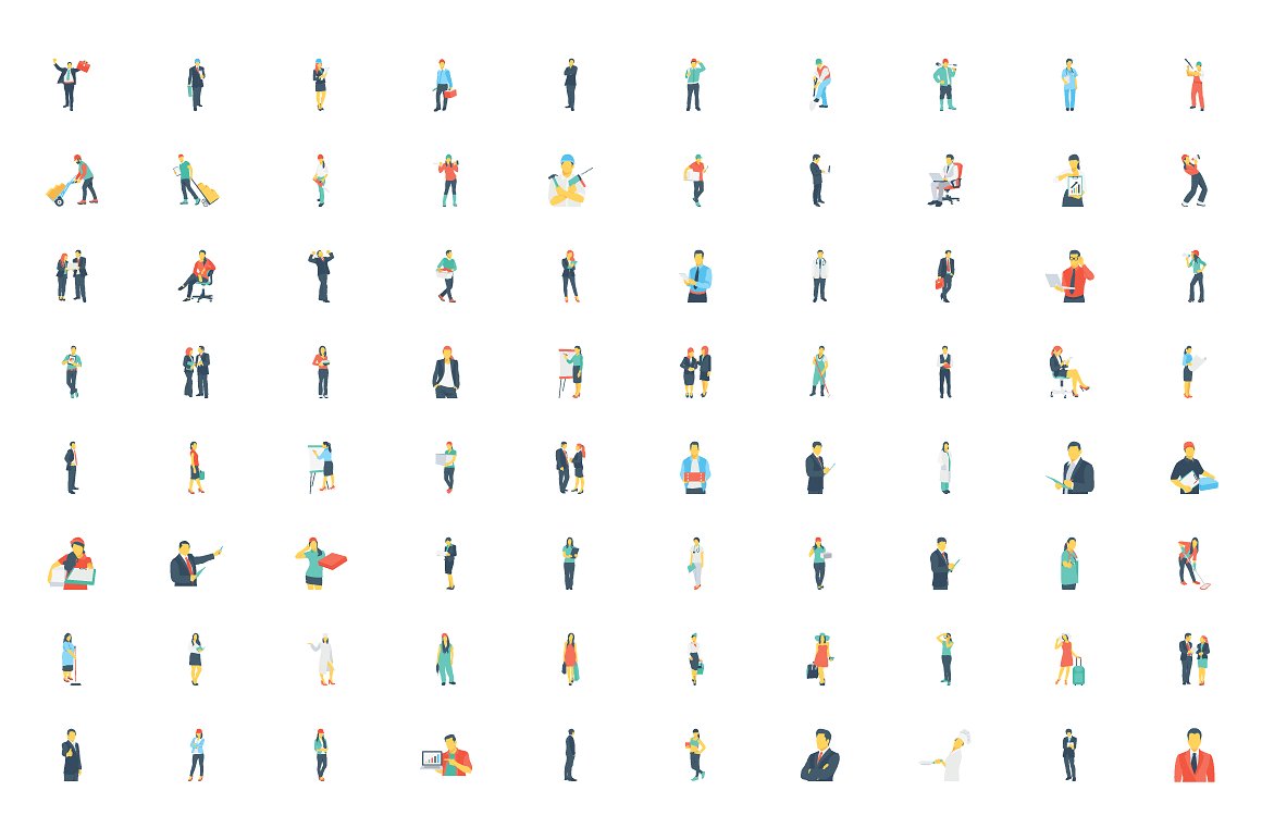 300 Flat Human Activities Icon