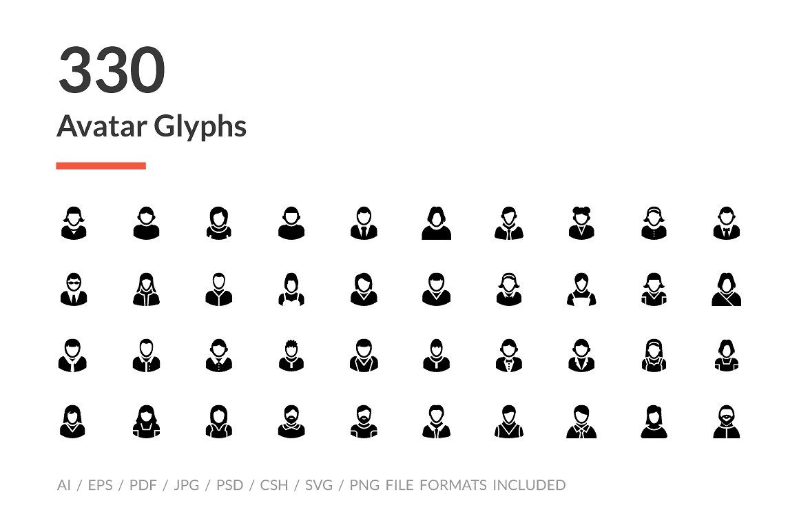 330 Avatar Glyph Icons