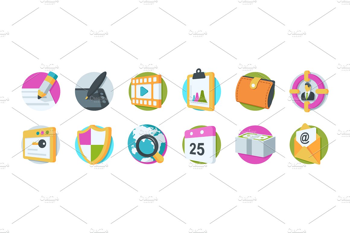 36 SEO and Marketing Icons