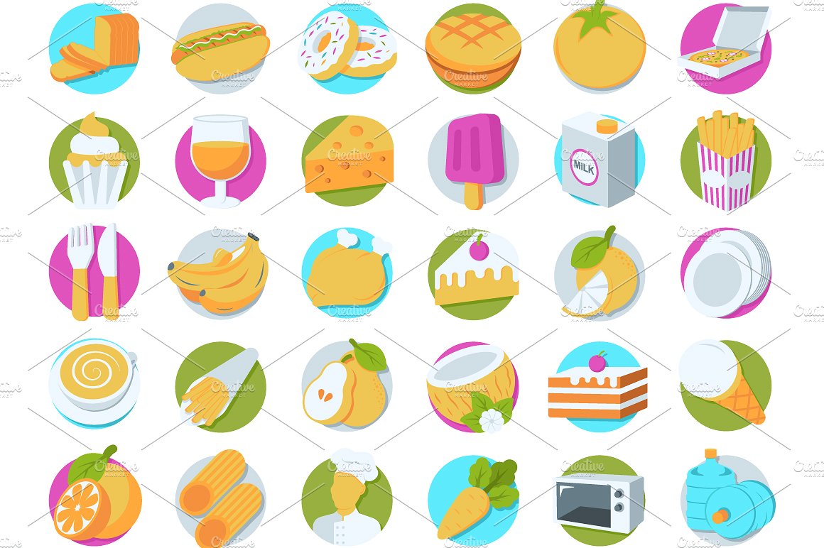 112 Food Perspective Icons