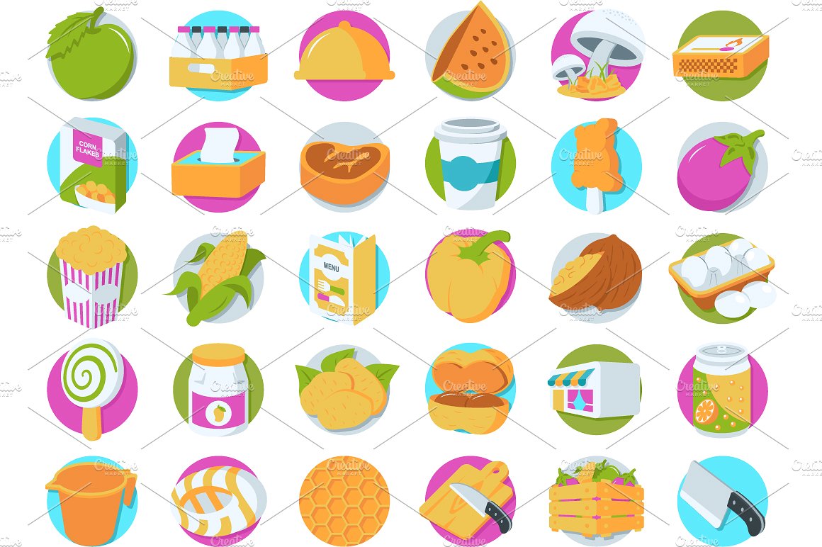 112 Food Perspective Icons