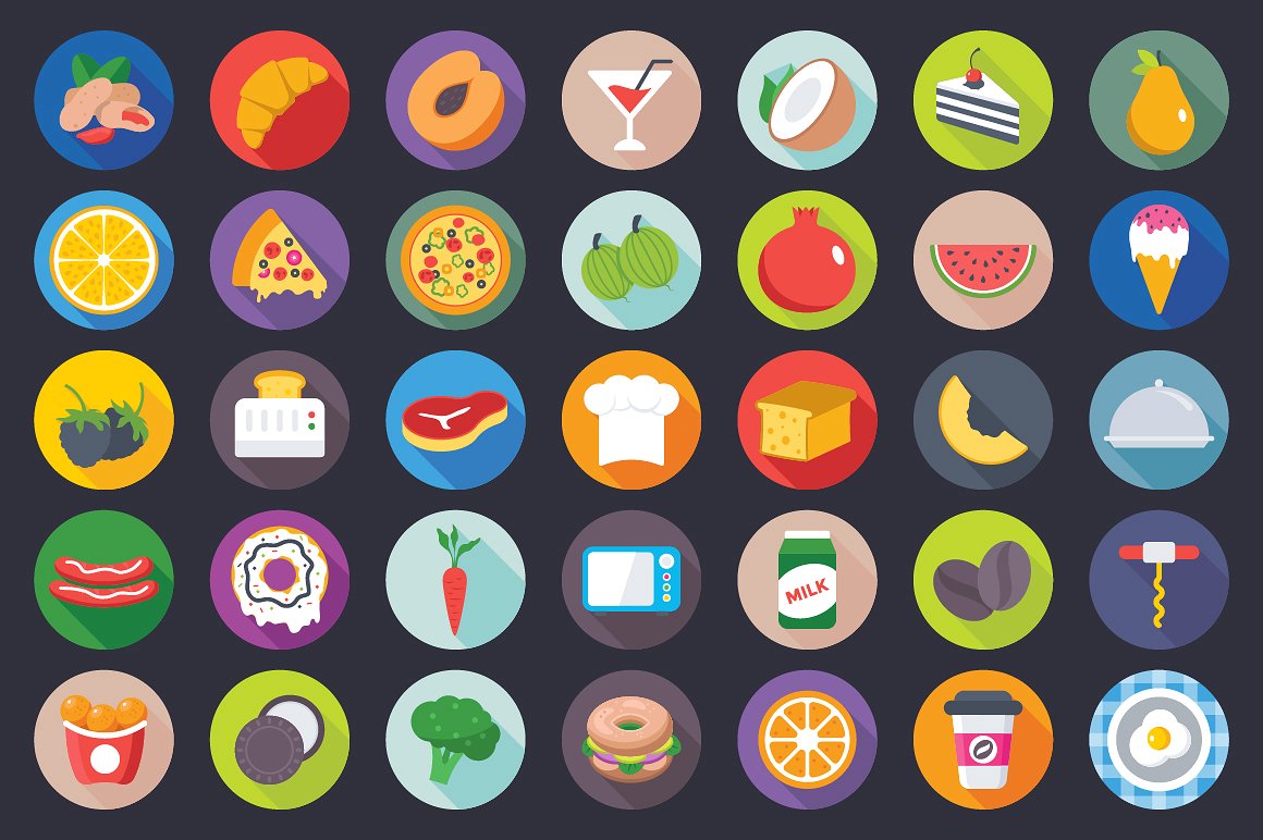 231 Flat Food Icons