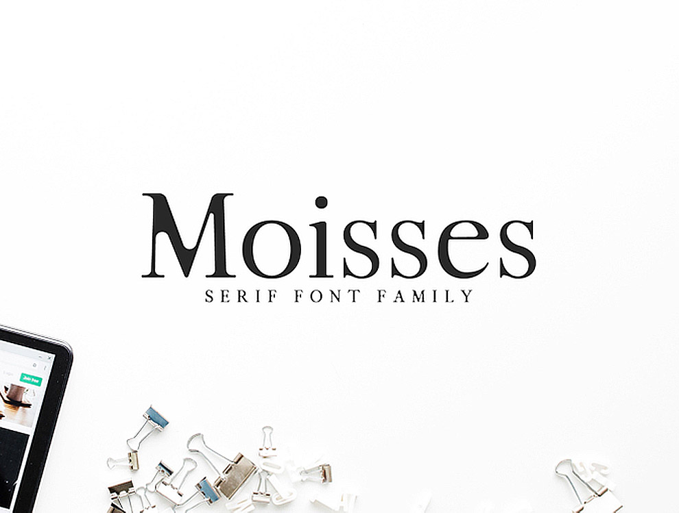 一款简单的圆形衬线英文字体Moisses Serif Fon