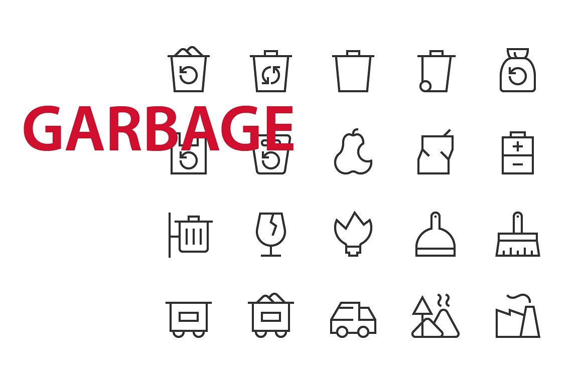 20 Garbage UI icons