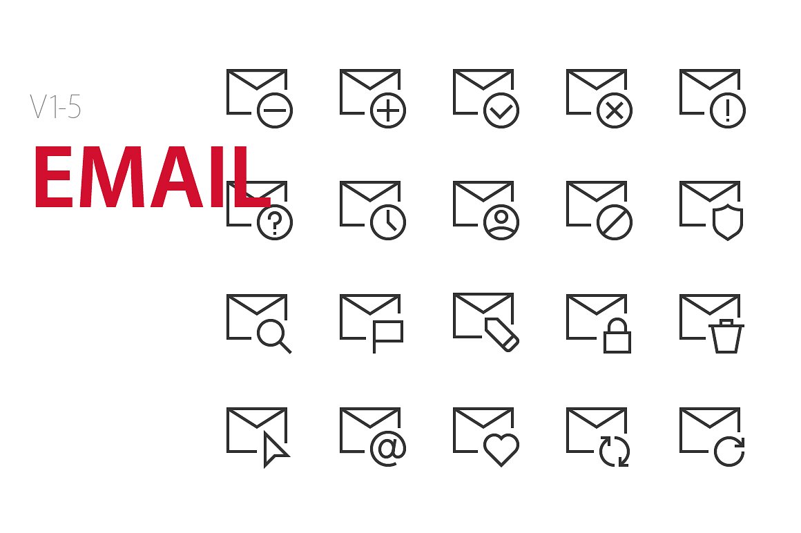 100 Email UI icons