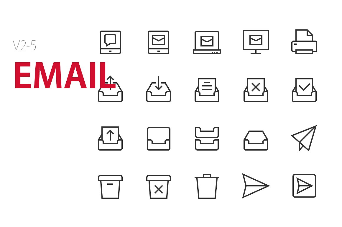 100 Email UI icons