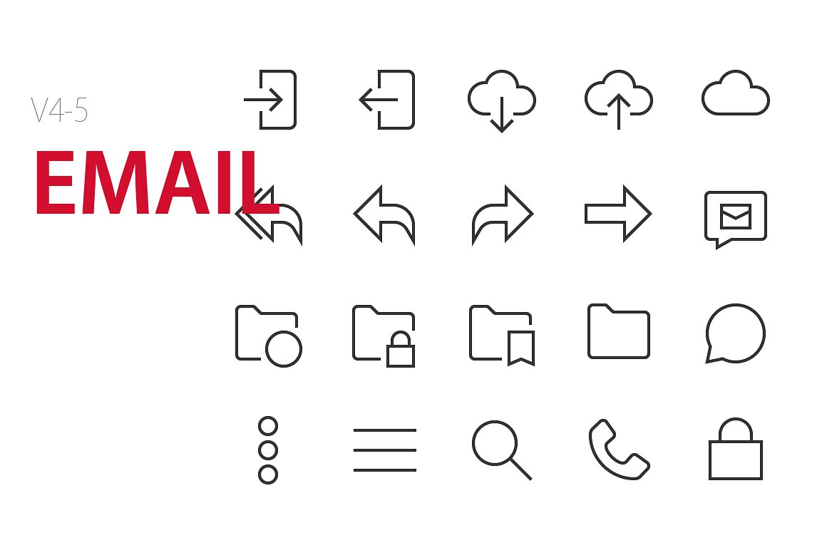 100 Email UI icons