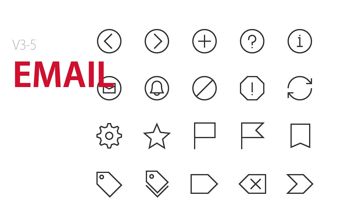 100 Email UI icons