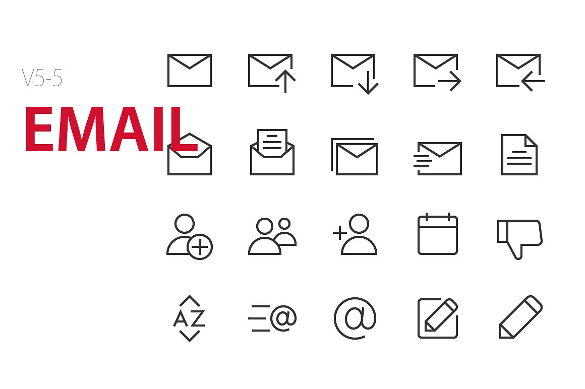 100 Email UI icons