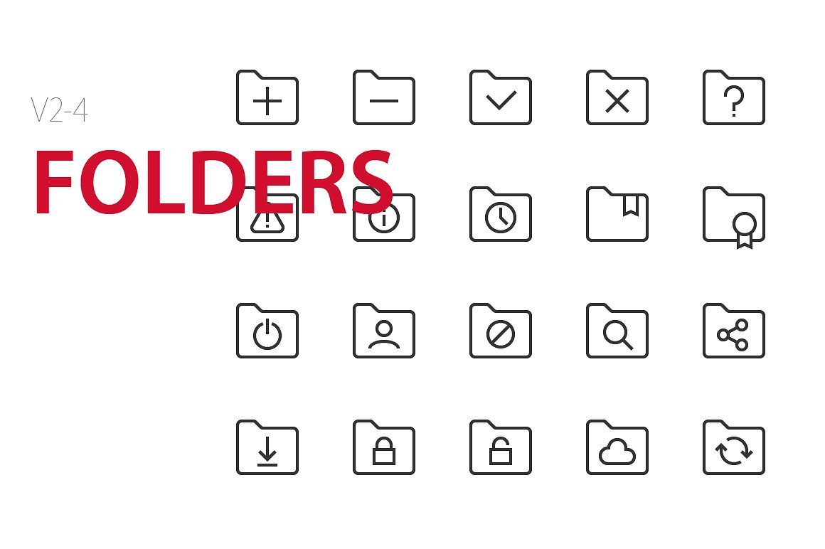 80 Folders UI icons