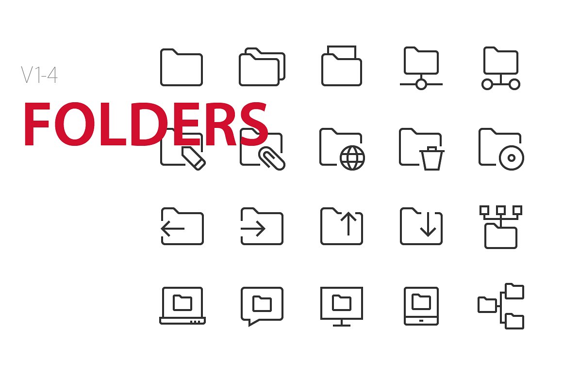 80 Folders UI icons