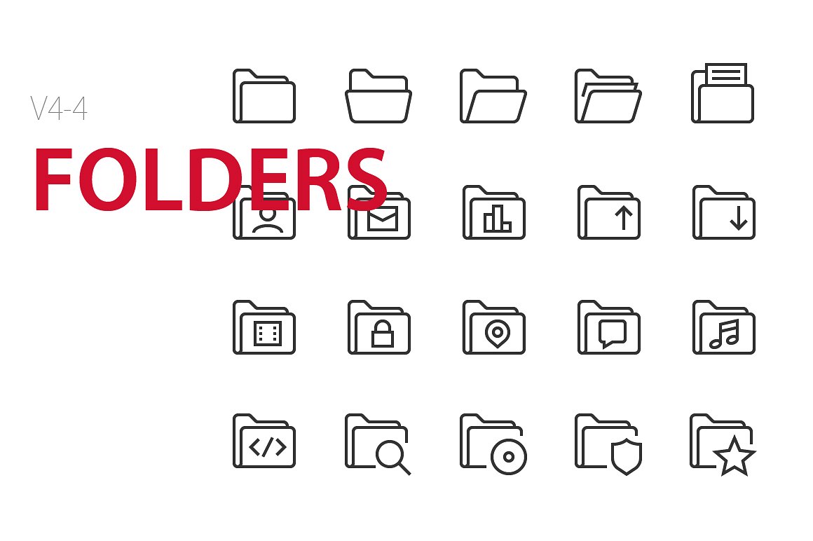 80 Folders UI icons