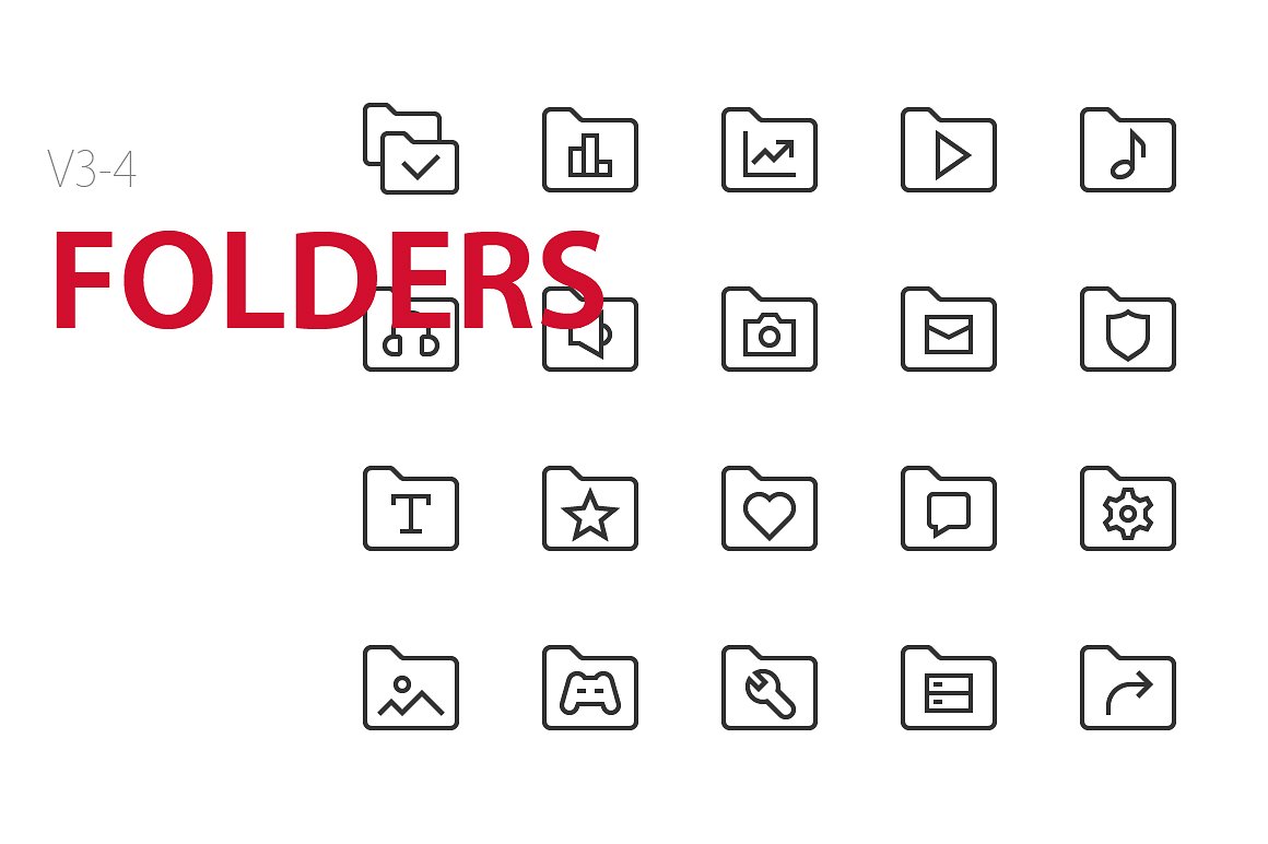 80 Folders UI icons