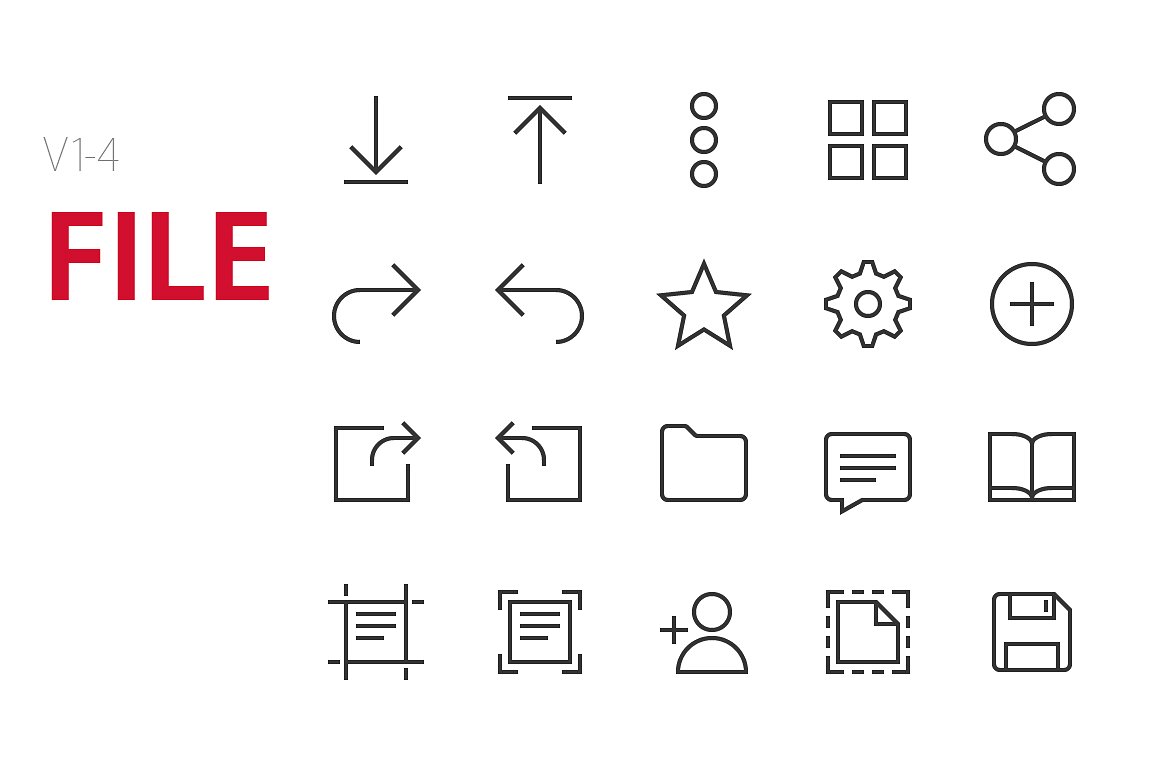 80 File UI icons