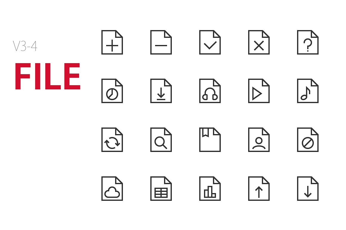 80 File UI icons