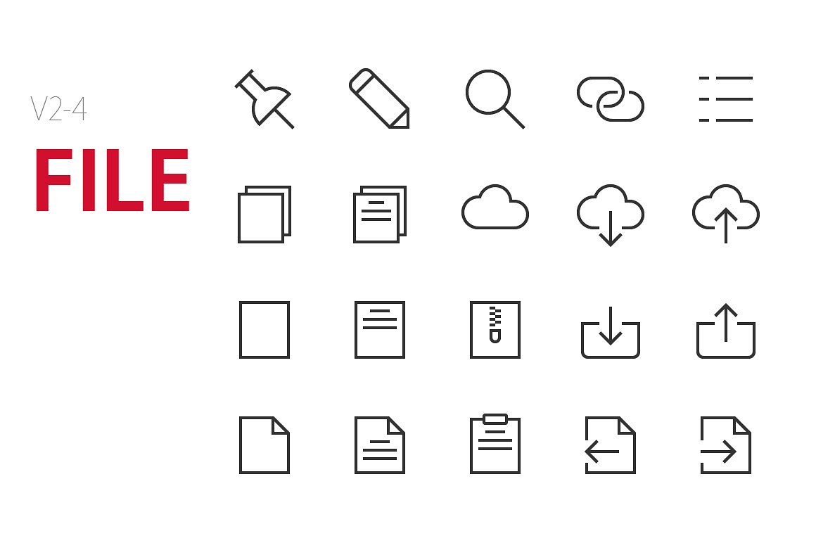 80 File UI icons