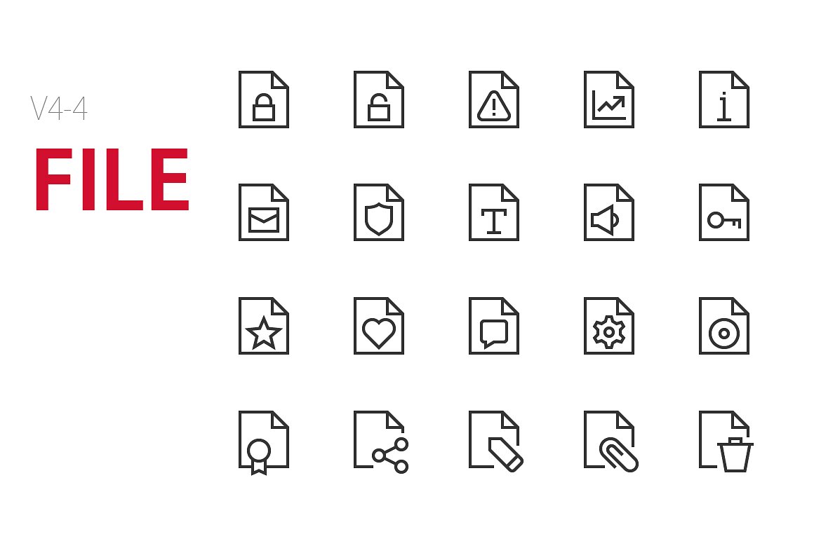 80 File UI icons