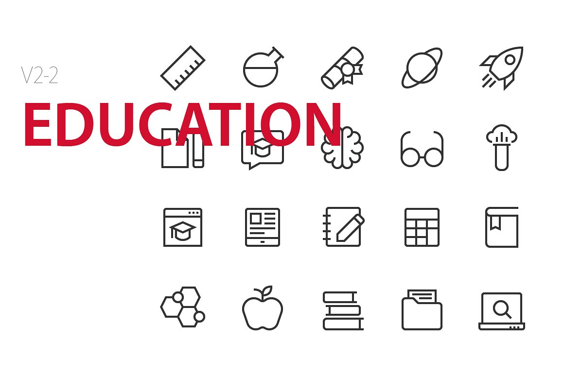 40 Education UI icons