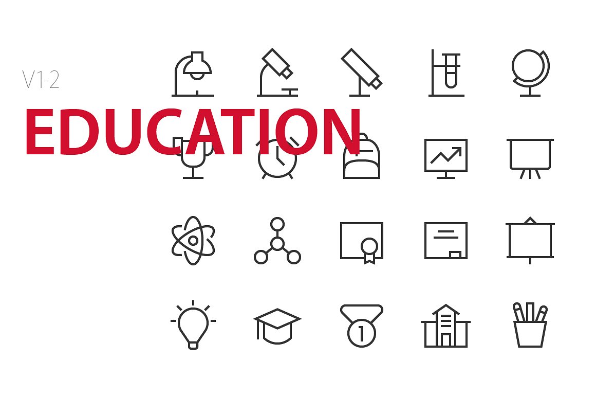 40 Education UI icons