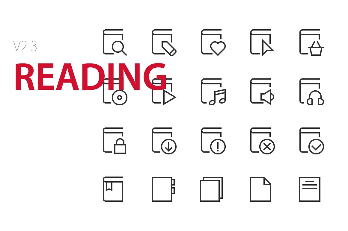 60 Reading UI icons