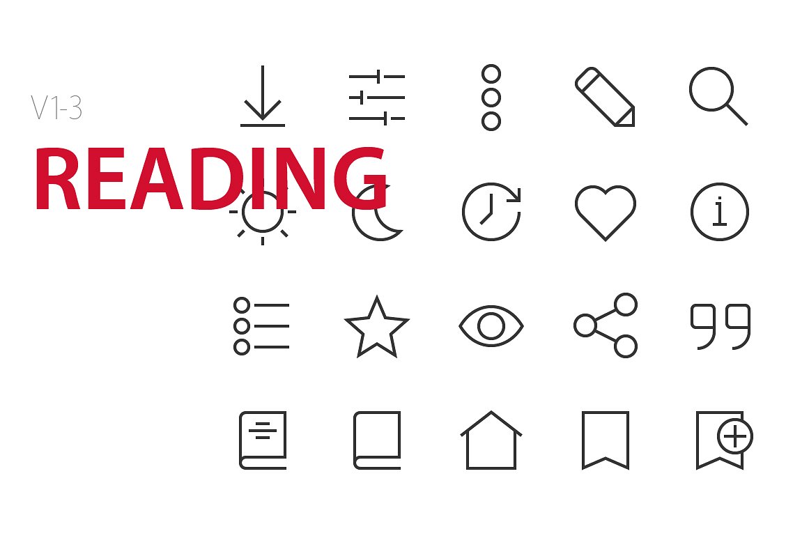 60 Reading UI icons