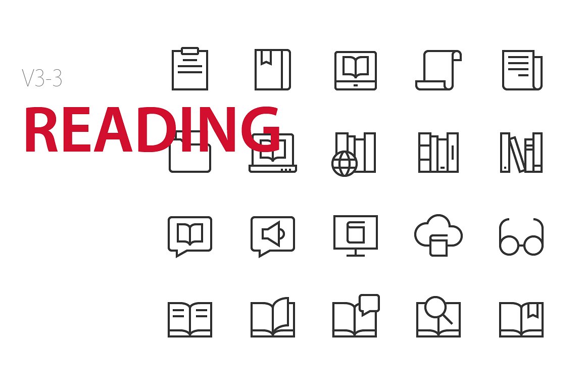 60 Reading UI icons