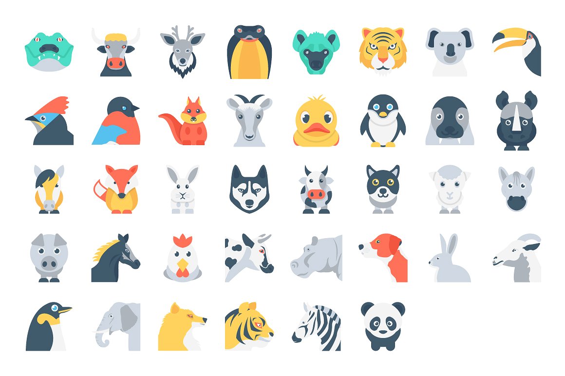 110 Flat Animals and Birds Ico