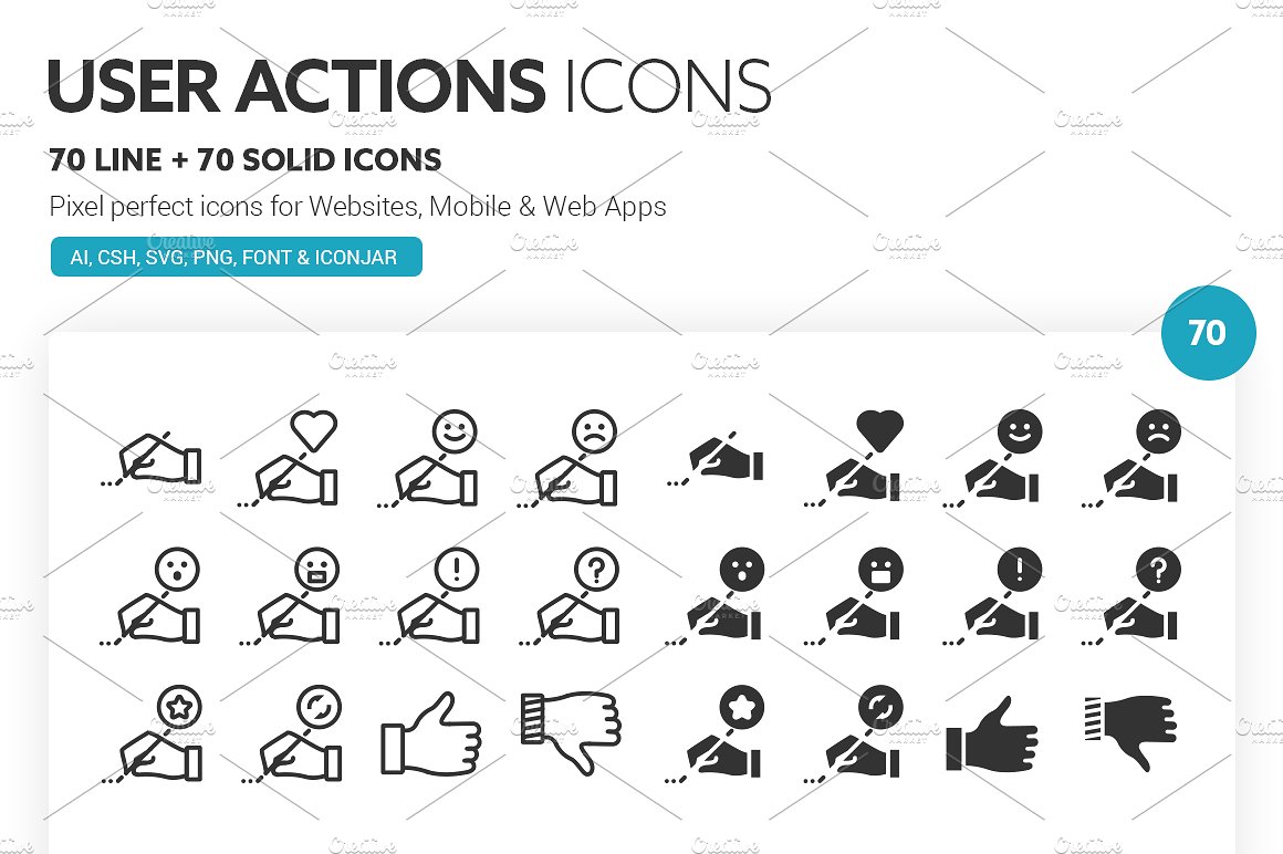 User Actions Icons