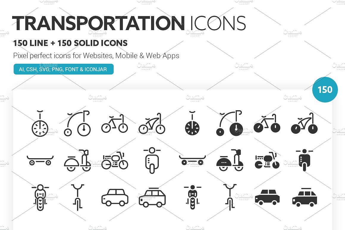 Transportation icons