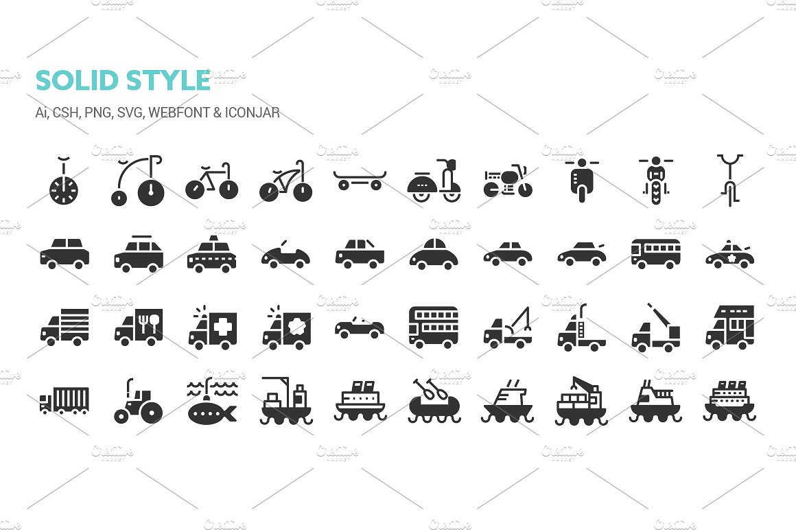 Transportation icons