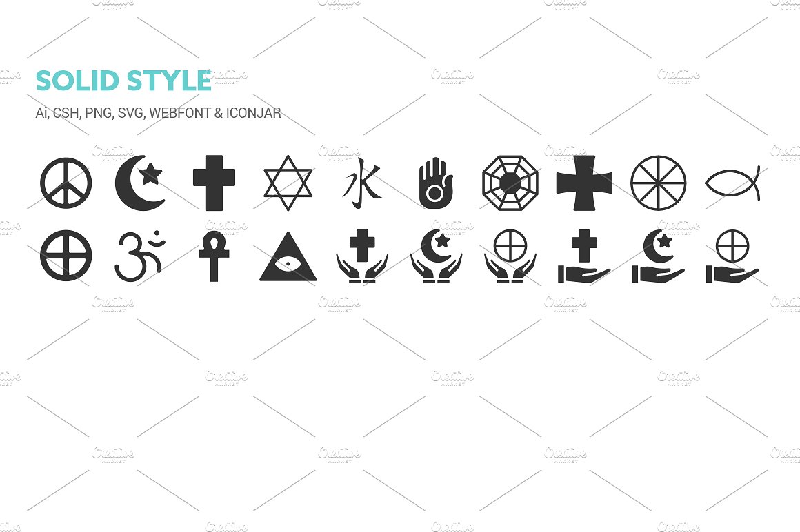 Religious Symbols Icons