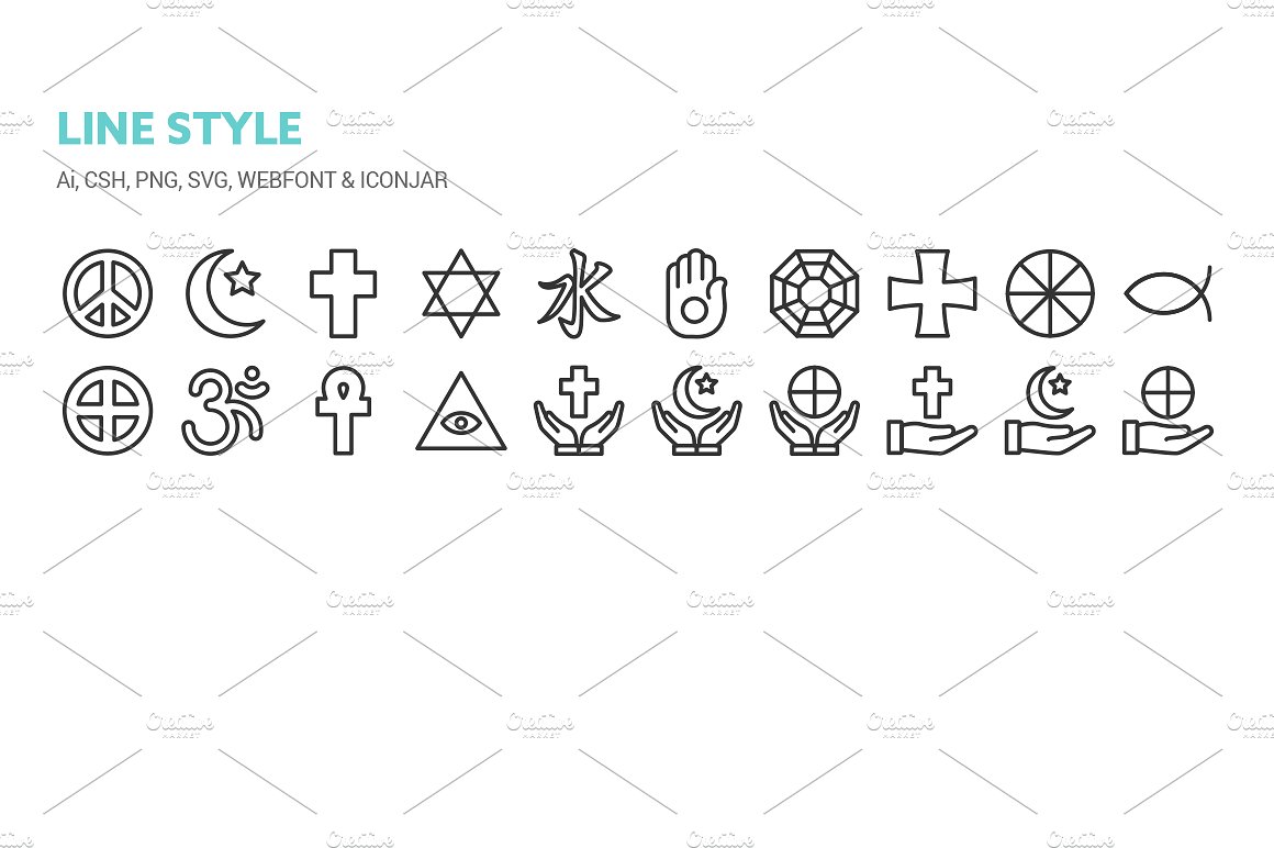 Religious Symbols Icons