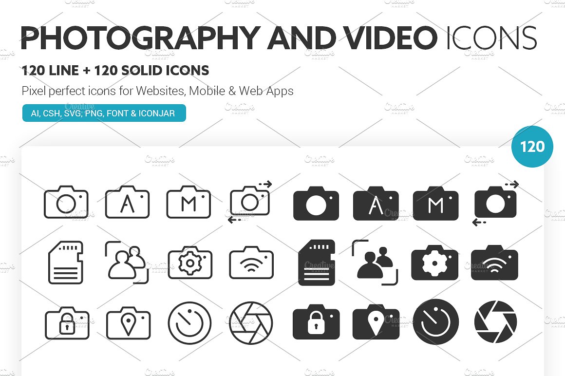 Photography and Video Icons