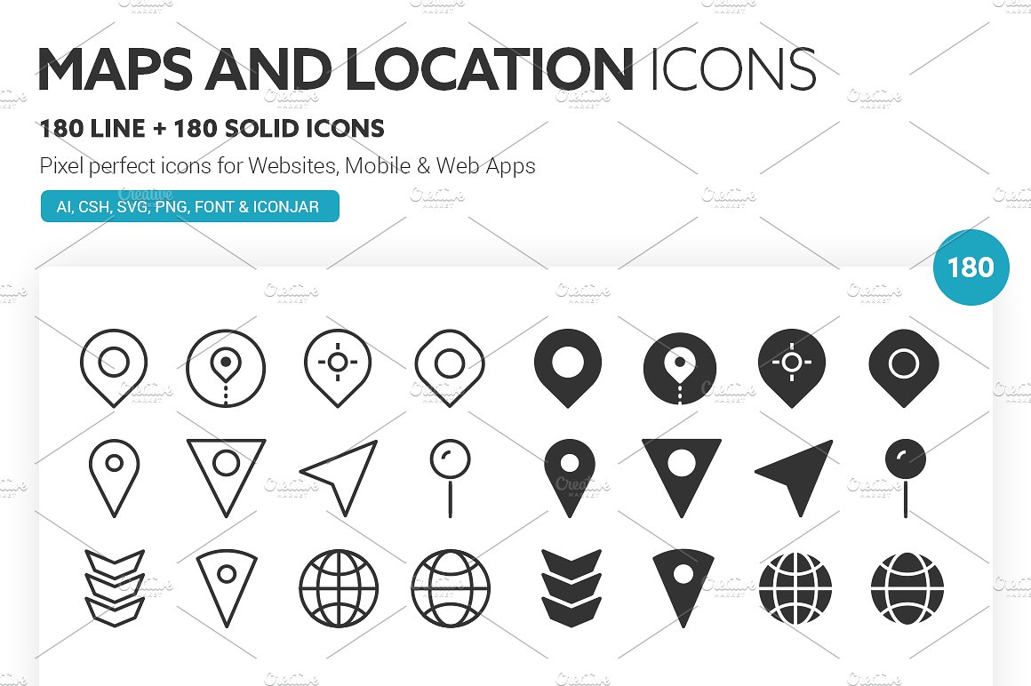 Maps and Locations Icons