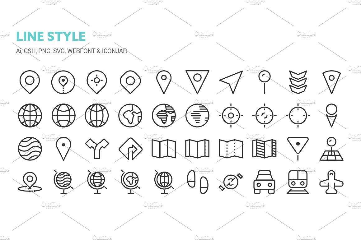 Maps and Locations Icons