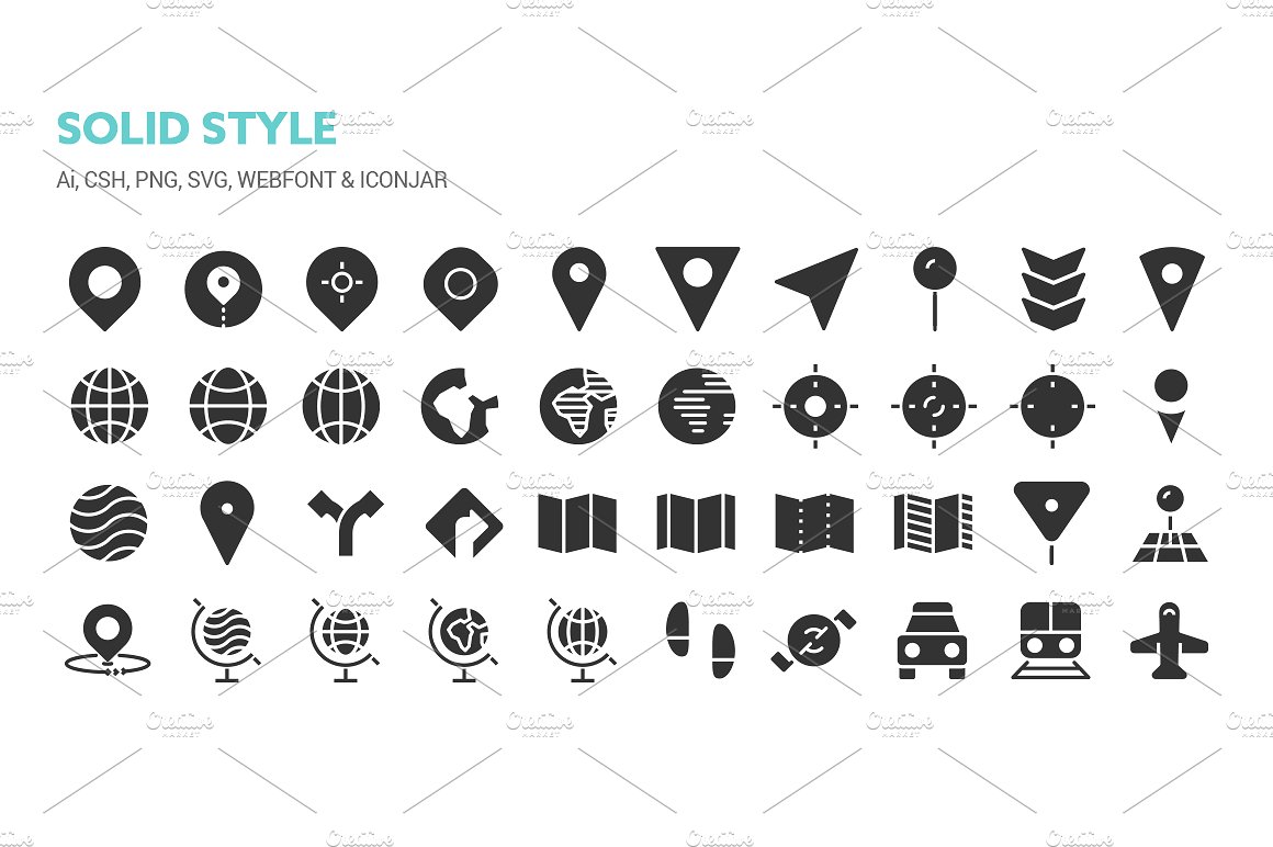 Maps and Locations Icons